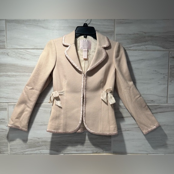 Rebecca Taylor Jackets & Blazers - Rebecca Taylor tweed jacket. Light pink wool-blend blazer. Size 0 NWOT